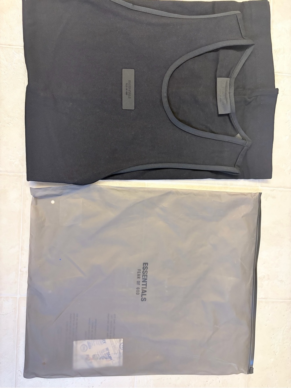 Essentials Black Crewneck Tee with Subtle Logo Patch